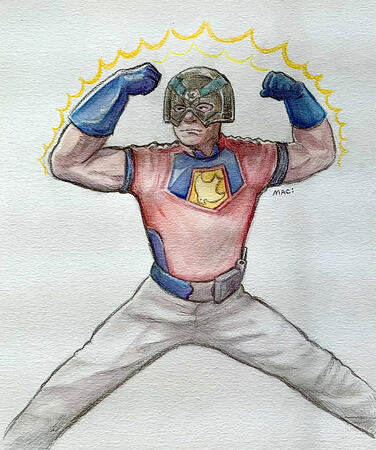 pencil, watercolor + crayon